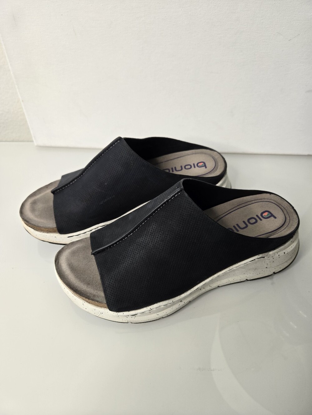 Bionica Black Slip-On Clog Sandals Size 9